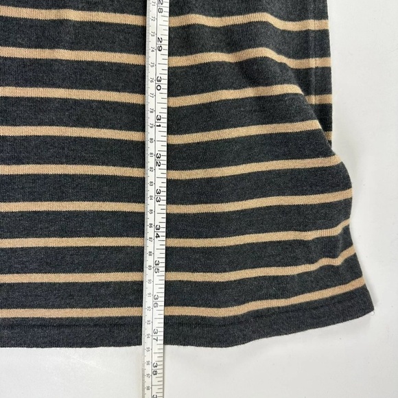 NWT LOFT Wool Blend Striped Swing Sweater Dress Size Large Long Sleeves Brown - Picture 7 of 9